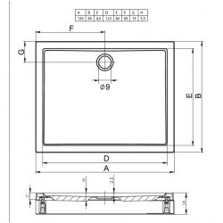 Акриловый душевой поддон Riho Davos 263 130x90 белый + панель DA0300500000000