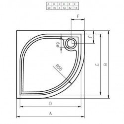 Панель для душевого поддона Riho Kolping P14 90x90x10 314 P14005000000000