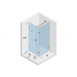Душевой уголок RIHO SCANDIC NXT X204 140х80 L, профиль хром, G001087120 (GX08045C1)
