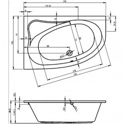 Гидромассажная ванна RIHO LYRA BLISS 170x110 R