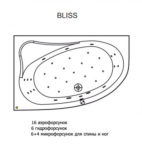 Гидромассажная ванна RIHO LYRA BLISS 170x110 R