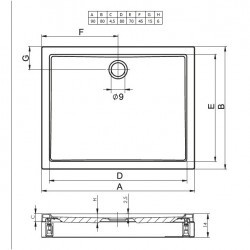 Акриловый душевой поддон Riho Davos 271 90x80 белый + панель DA7100500000000