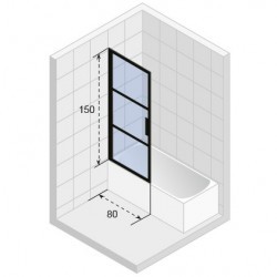 Шторка на ванну RIHO GRID  GB501 1500x 80 L, GBB5080001