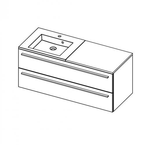 Мебель для ванной RIHO Broni 48 SET A-3 140 см, раковина 80, глянцевый лак