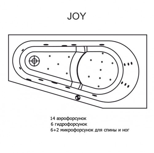 Гидромассажная ванна RIHO DELTA JOY 160x80 см L