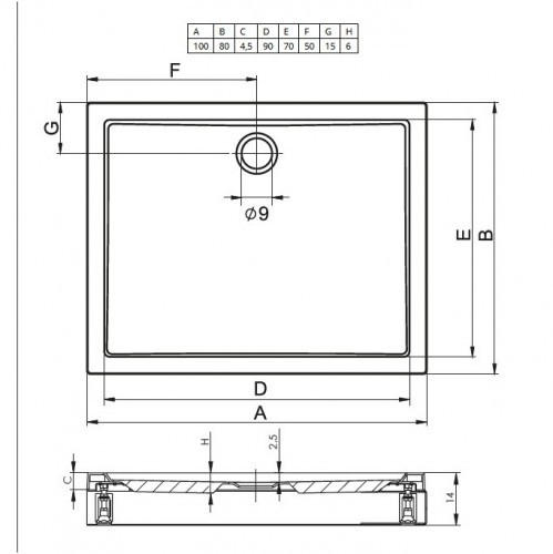 Акриловый душевой поддон Riho Davos 273 100x80 белый + панель DA7300500000000
