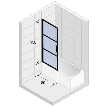 Шторка на ванну RIHO GRID GB501 1500x 80 L, GBB5080002