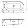 Акриловая ванна RIHO DESIRE CORNER 184x84 L LED, B088002005 (BD0600500K00133)
