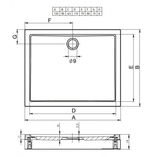 Акриловый душевой поддон Riho Davos 275 120x80 белый + панель DA7500500000000