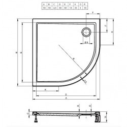 Акриловый душевой поддон Riho Davos 281 90x90 белый R55 + панель DA8900500000000