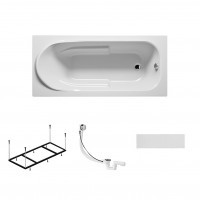 Комплект акриловая ванна RIHO COLUMBIA 160x75, B001001005 с каркасом, сливом-переливом и фронтальной панелью
