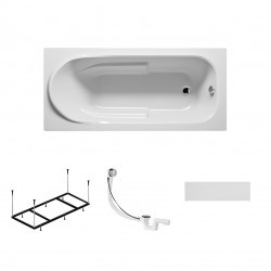 Комплект акриловая ванна RIHO COLUMBIA 160x75, B001001005 с каркасом, сливом-переливом и фронтальной панелью