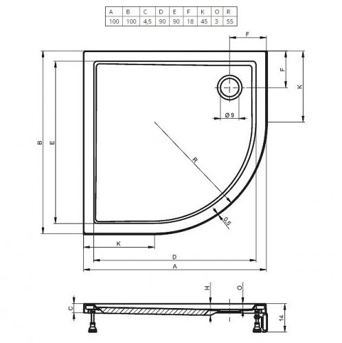 Акриловый душевой поддон Riho Davos 285 100x100 белый R55 + панель DA9300500000000