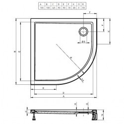 Акриловый душевой поддон Riho Davos 285 100x100 белый R55 + панель DA9300500000000