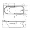 Комплект акриловая ванна RIHO COLUMBIA 175x80, B003001005 с каркасом