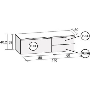 Мебель для ванной RIHO AVELLA SET A-2 140 см, мраморная столешница, лак матовый