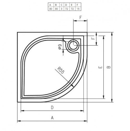 Душевой поддон из литьевого мрамора Riho Kolping DB10 80x80 R55 белый + сифон DB1000500000000