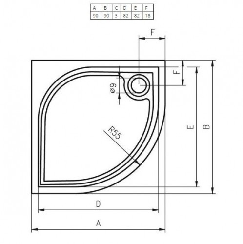 Душевой поддон из литьевого мрамора Riho Kolping DB14 90x90 R55 белый + сифон DB1400500000000