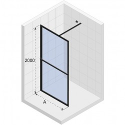 Душевая перегородка RIHO SZ LUCID GD400 900 x 2000 BLACK, GD409B000