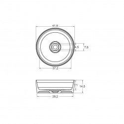 Раковина из искусственного камня SOLID SURFACE RIHO RОUND 42х15, W024001105 (F70026)