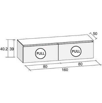 Мебель для ванной RIHO AVELLA SET A-1 160 см, мраморная столешница, лак матовый