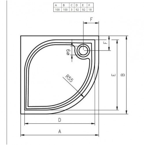 Душевой поддон из литьевого мрамора Riho Kolping DB18 100x100 R55 белый + сифон DB1800500000000