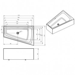 Акриловая ванна RIHO STILL SMART - PLUG &amp; PLAY L 170x110, B102008005 (BD1600500000000)