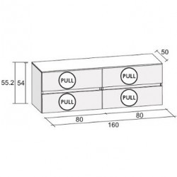 Мебель для ванной RIHO AVELLA SET A-3 160 см, мраморная столешница, лак матовый