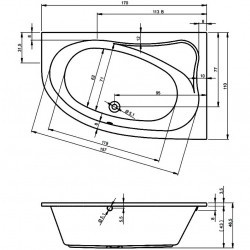Гидромассажная ванна RIHO LYRA FLOW 170x110 L