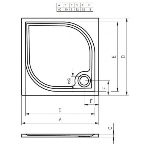 Душевой поддон из литьевого мрамора Riho Kolping DB21 90x90 белый + сифон DB2100500000000