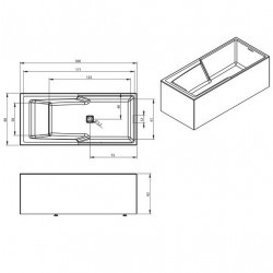 Акриловая ванна RIHO STILL SHOWER - PLUG &amp; PLAY   L 180x80, B103010005 (BD1800500000000)