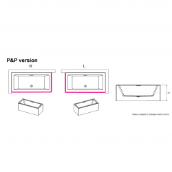 Отдельностоящая ванна RIHO RETHINK CUBIC 160x70 R- PLUG &amp; PLAY, B104011005 (BD8700500000000)