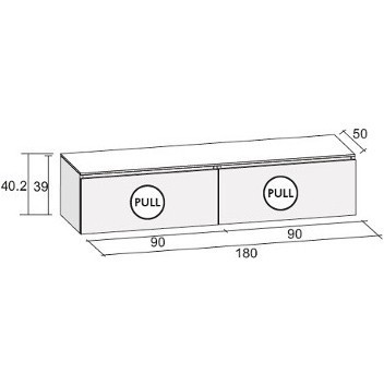 Мебель для ванной RIHO AVELLA SET A-1 180 см, мраморная столешница, глянцевый лак