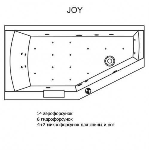Гидромассажная ванна RIHO GETA JOY 170x90 R