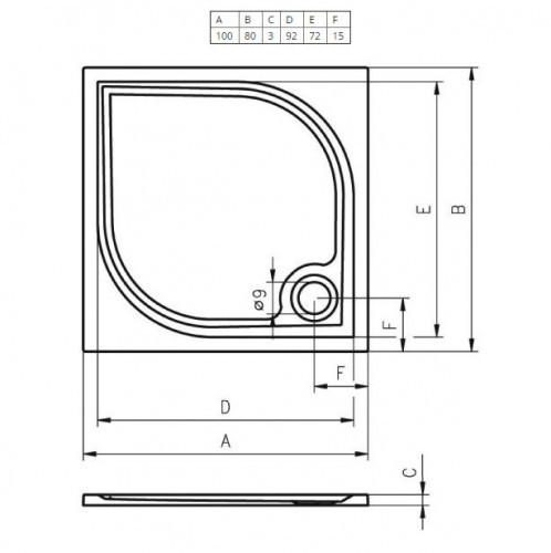 Душевой поддон из литьевого мрамора Riho Kolping DB31 100x80 белый + сифон DB3100500000000