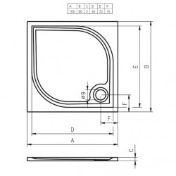 Душевой поддон из литьевого мрамора Riho Kolping DB31 100x80 белый + сифон DB3100500000000