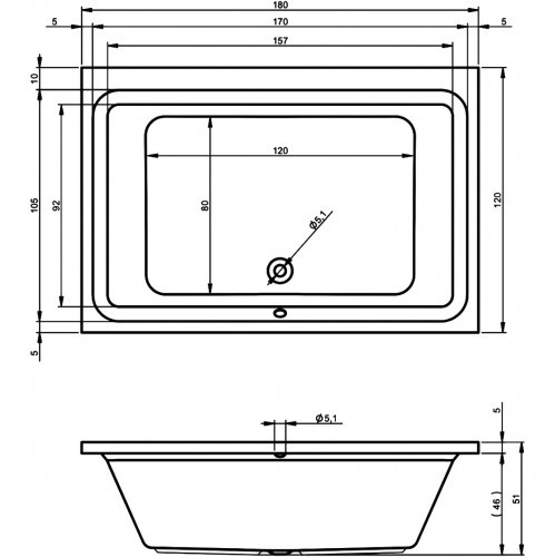 Акриловая ванна RIHO CASTELLO 180x120, B064001005 (BB7700500000000)