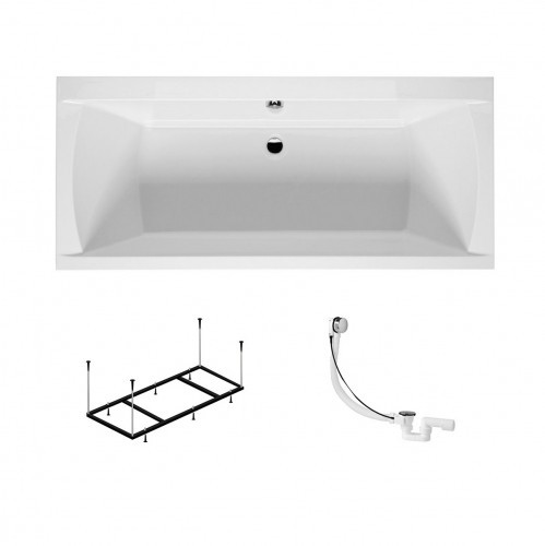 Комплект акриловая ванна RIHO JULIA 170x75, B011001005 с каркасом и сливом-переливом