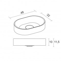 Раковина из искусственного камня SOLID SURFACE RIHO ESSENCE W 48x32, W027001105 (F70101)