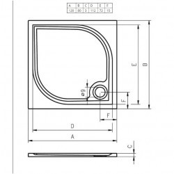 Душевой поддон из литьевого мрамора Riho Kolping DB33 120x80 белый + сифон DB3300500000000