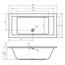 Гидромассажная ванна RIHO LUSSO AIR 180x90