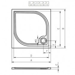 Душевой поддон из литьевого мрамора Riho Kolping DB34 120x90 белый + сифон DB3400500000000