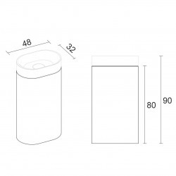 Раковина напольная RIHO ESSENCE COLUMN W 48x32x80, W029001105 (F70103)