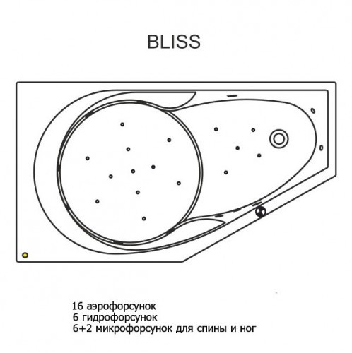 Гидромассажная ванна RIHO YUKON BLISS 160x90 R