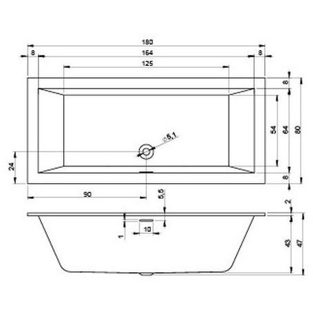 Гидромассажная ванна RIHO RETHINK CUBIC FLOW 180x80 FALL VELVET