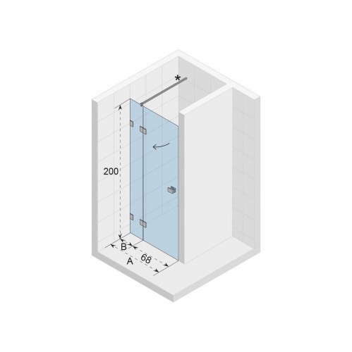 Душевая дверь RIHO Scandic NXT X104 90х200 см R, профиль чёрный, G001022121 (GX00502B2)