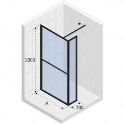 Душевой уголок RIHO SZ LUCID GD402 1200 x 300 x 2000 BLACK, GD412B030