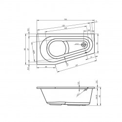 Акриловая ванна RIHO DELTA 150 LEFT - PLUG & PLAY, B067007005 (BD4100500000000)