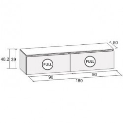 Мебель для ванной RIHO AVELLA SET A-1 180 см, мраморная столешница, отделка под дерево