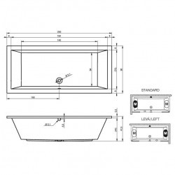 Гидромассажная ванна RIHO LUSSO AIR 200x90